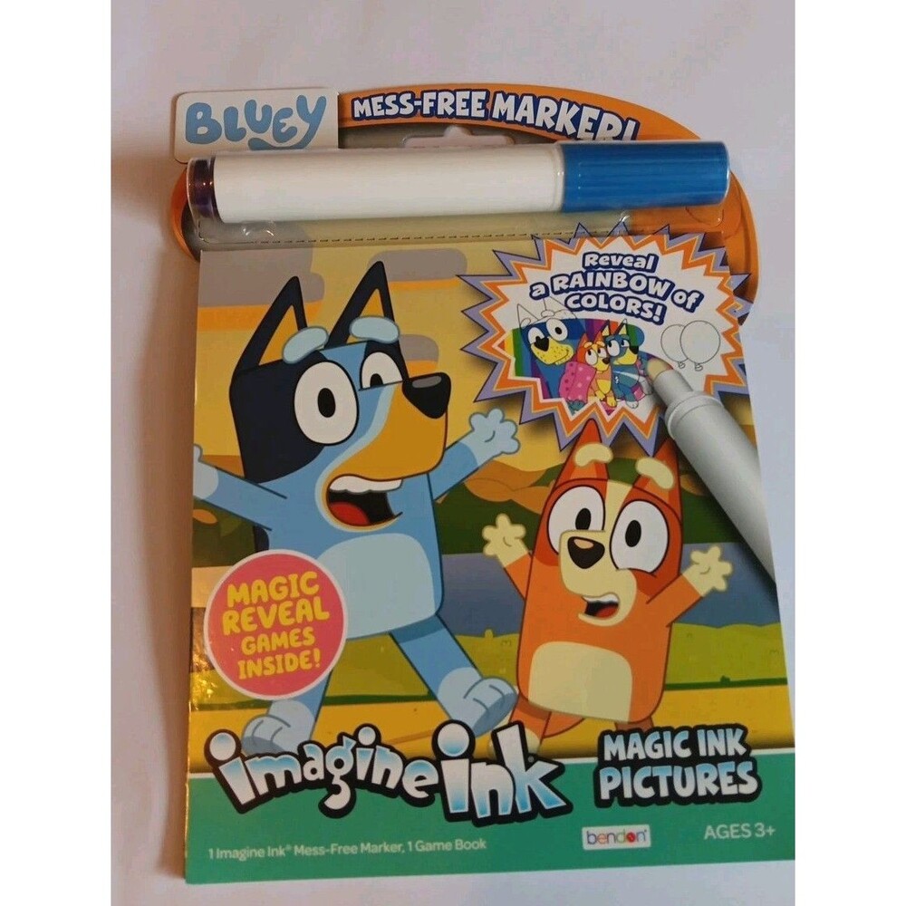 Bendon Inc Bluey Imagine Ink Coloring Book With 1 Mess Free Ma Toy